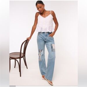 Abercrombie Curve Love High Rise 90s Relaxed Patchwork Jean